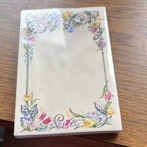 Floral Notepad with Colorful Border